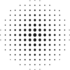Radial halftone pattern retro dots design element
