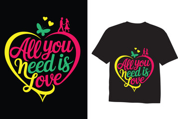 Romantic Happy Love Day Graphic T-Shirt Design
