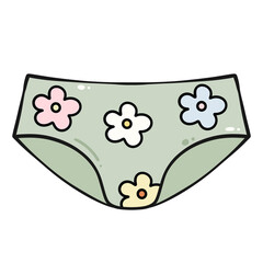 Adorable Underwear with Flowers Illustration
