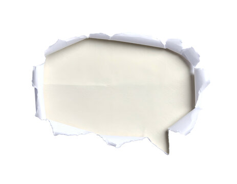 Torn paper bubble revealing white space