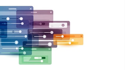 Abstract User Interface Sliders and Controls Representing Data and Settings.