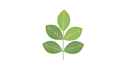 Obraz premium Simple and elegant green sprig with textured leaves, an isolated vector icon representing nature, growth, and the environment.
