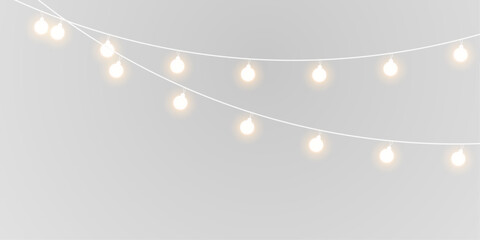Festive holiday lighting with illuminated garland and warm glow png © Vitalii
