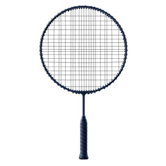 Badminton Racket Modern Dark Blue Studio Shot Isolated on White Background for Sports Equipment Advertising isolated on transparent background