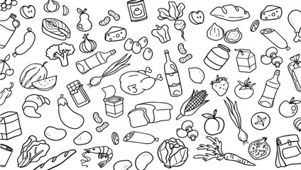 set of food icons, Vector Food Icon Design, Vector Food, Illustration Drawing, Set of Vector Food
