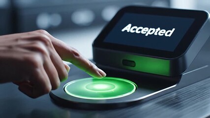 Identity verification process finishing with accepted text in screen - Powered by Adobe