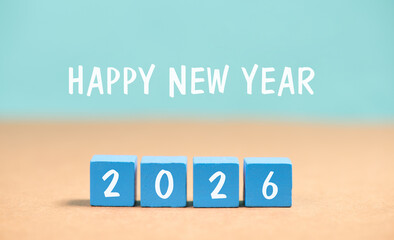 Happy new year 2026 is loading, calendar date, goal, plan and action concept, progress business strategy 