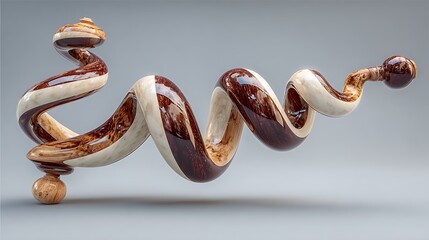 Abstract swirling spiral with marbled brown and cream colors