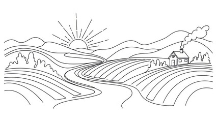 Obraz premium vector illustration of a farm