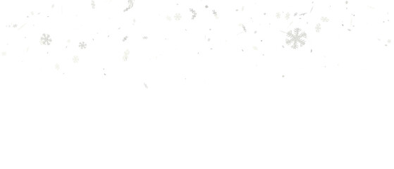Light falling snowflakes overlay transparent PNG wide banner 3D render