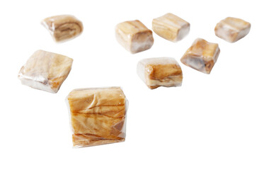 Dried melon isolated on white background. Close-up