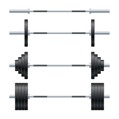 Realistic Barbel Set for Gym Vector Illustration