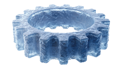 Frozen Gear on Transparent Background