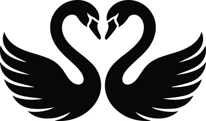 Obraz premium twin swans svg