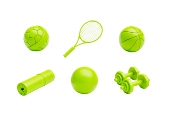 Tennis equipment isolated on transparent background