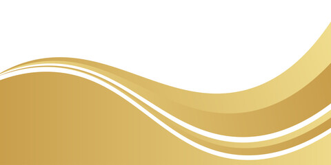golden wave background. gold wave curve, gold wave corner shape for element, gold line ribbon graphic, striped gold. vector illustration