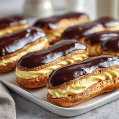 chocolate eclairs. 