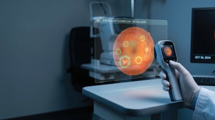 Remote Health Solutions concept. High-tech medical diagnostic tool in a modern laboratory setting.