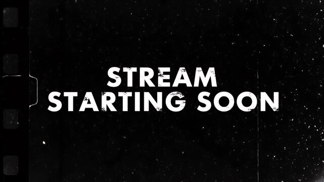Retro Film Style Stream Starting Soon Notification Graphic for Live Broadcasts