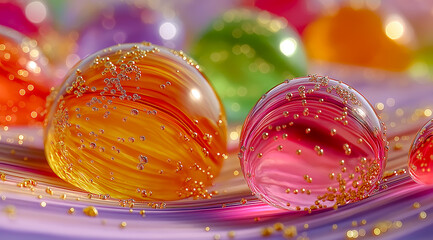 透明球体があるアブストラクトグラフィック素材