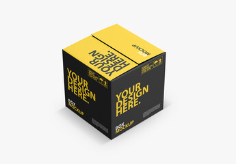 Square Cardboard Box packaging Mockup