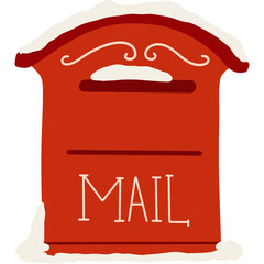 Mailbox Covered in Snow – Winter Postal Scene Illustration