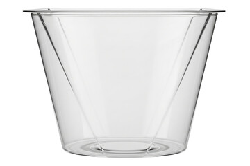 Empty clear plastic disposable party cup for cold drinks isolated with transparent background