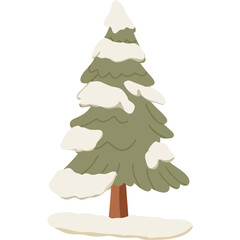 Pine Tree Covered in Snow &ndash; Winter Forest Nature Scene