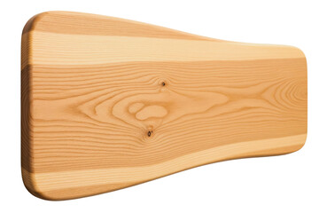Light brown wooden plank with natural grain texture and knot details isolated with transparent background