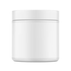 Blank package container for supplement, sport nutrition, powder products. Vector illustration isolated on white background. Can be use for your design, advertising, promo and etc. EPS10.
