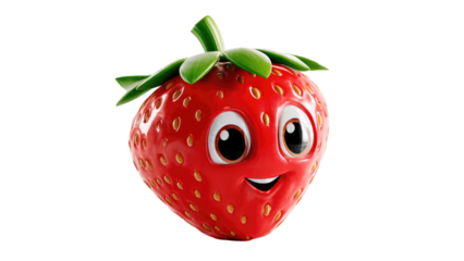 Happy Strawberry Character