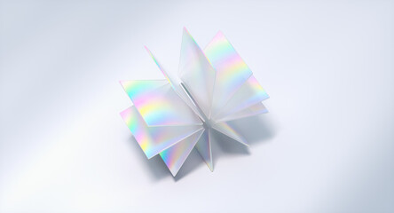 Abstract AI Business Innovation with holographic data geometry. 3d rendering.