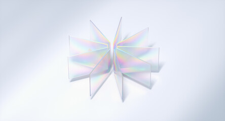 Abstract AI Business Innovation with holographic data geometry. 3d rendering.