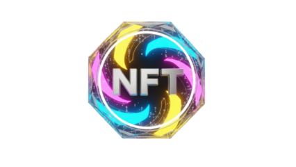 3D NFT Non Fungible Token Icon, Digital Asset Ownership, isolated on white background