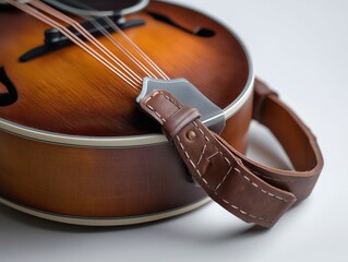 Obraz premium Sunburst Mandolin With Brown Leather Strap