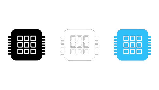 Diverse multi core processor icons representing parallel processing for superior performance