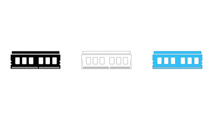Unbuffered ram module icons illustrating standard memory for consumer systems