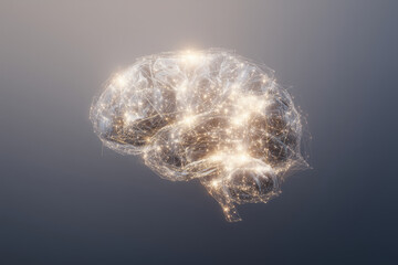 Abstract Digital Brain Representing Artificial Intelligence and Future Technology