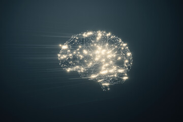 Abstract Digital Brain Representing Artificial Intelligence and Future Technology