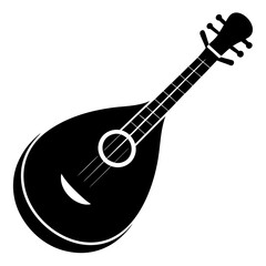 Acoustic guitar vector illustration featuring a classical wooden musical instrument with brown strings isolated on a white background for rock and jazz music concert equipment design