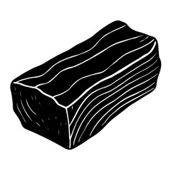 Isolated chocolate cake with white frosting and plant leaf decoration features a natural texture and elegant design on a white background