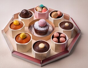 sweet treats in a geometric display