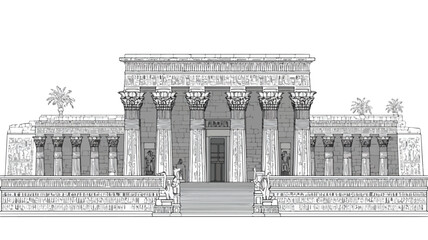 Majestic Ancient Egyptian Temple with Intricate Hieroglyphs and Mystical Aura