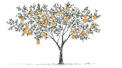 Modern Minimalist Vector Fruit Tree Illustration for Creative Design Projects