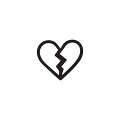 black Heart vector icon. heartbeat icon on isolated background. Symbol cardiogram heart logo in linear style. Vector illustration