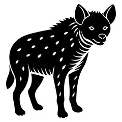 Vector illustration of a cartoon fox and a zebra among a wild nature collection of isolated black and white mammal silhouettes featuring a wolf, deer, and farm animals like a pig and donkey