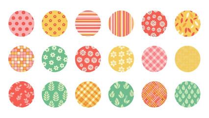 Collection of vibrant circular patterns in various colors and designs for versatile backgrounds