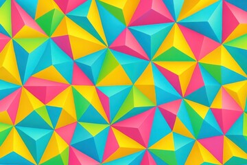 Vibrant colorful 3D low poly geometric polygon background featuring faceted gradient modern digital abstract texture