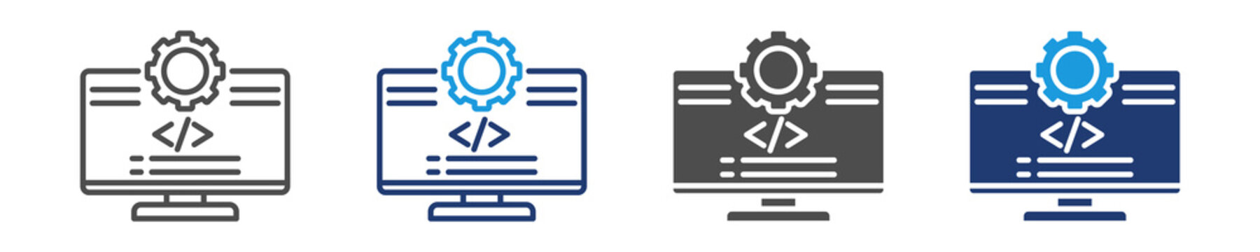 programming icon set multiple style
