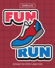 fun run editable text effect with modern and simple style